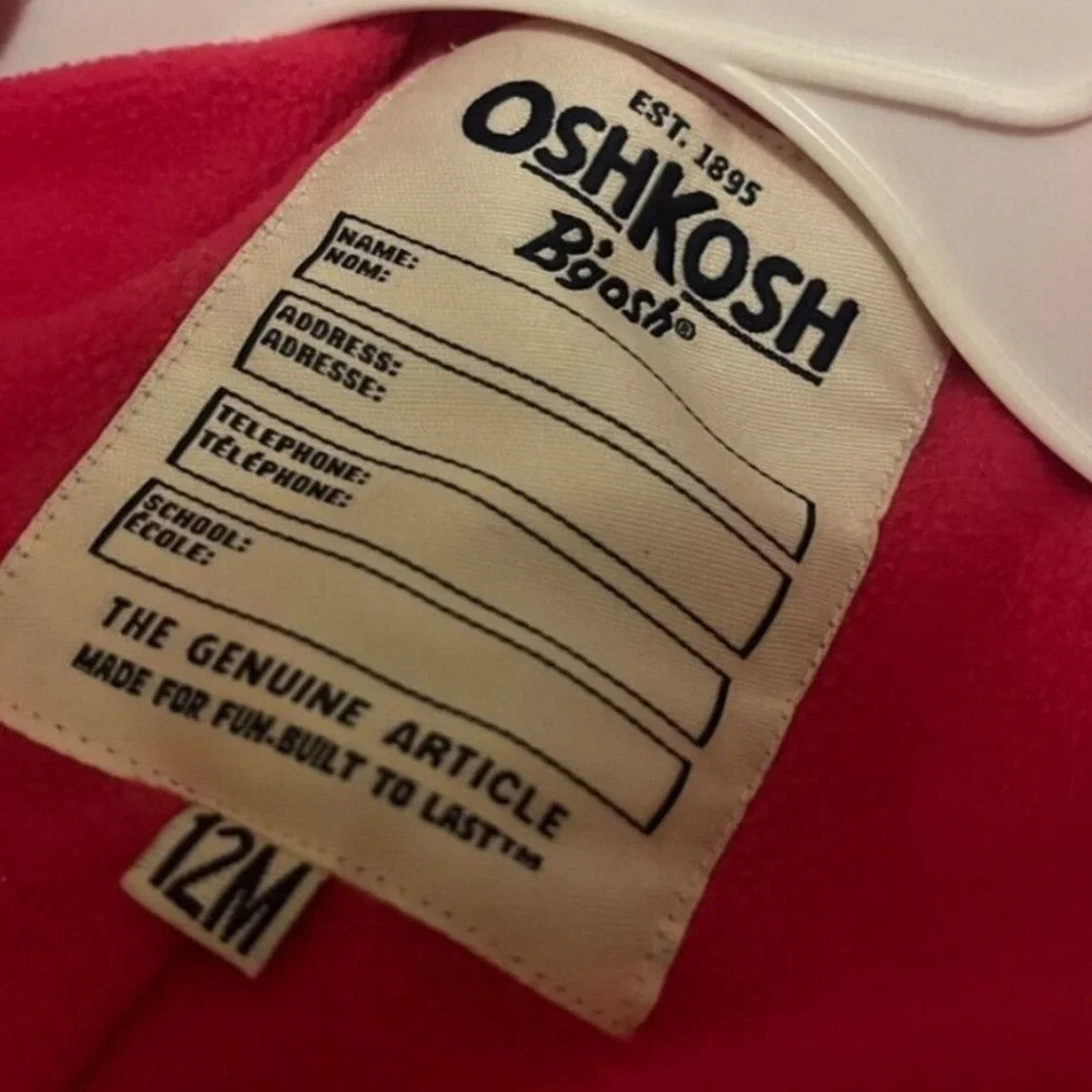 OshKosh‎ B'gosh Toddler 12M Snowsuit Winter Coat Floral Heart Hooded Girls